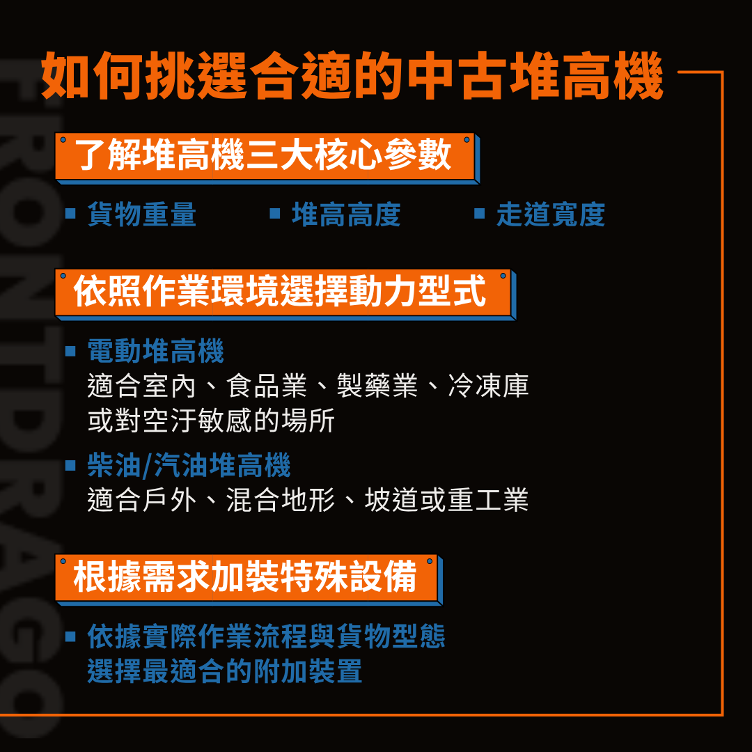 如何挑選合適的中古堆高機